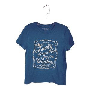 Lucky Brand Women Blue Short Sleeve comfy casual T-Shirt top XS